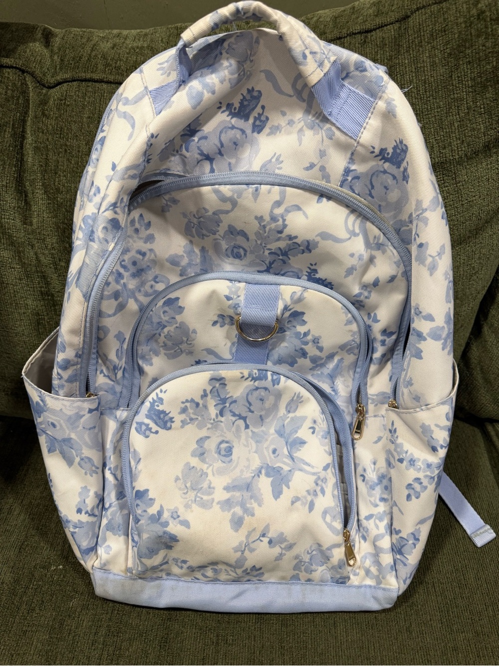 Pottery Barn Teen Gear-Up LoveShackFancy Blue Damask Large Backpack